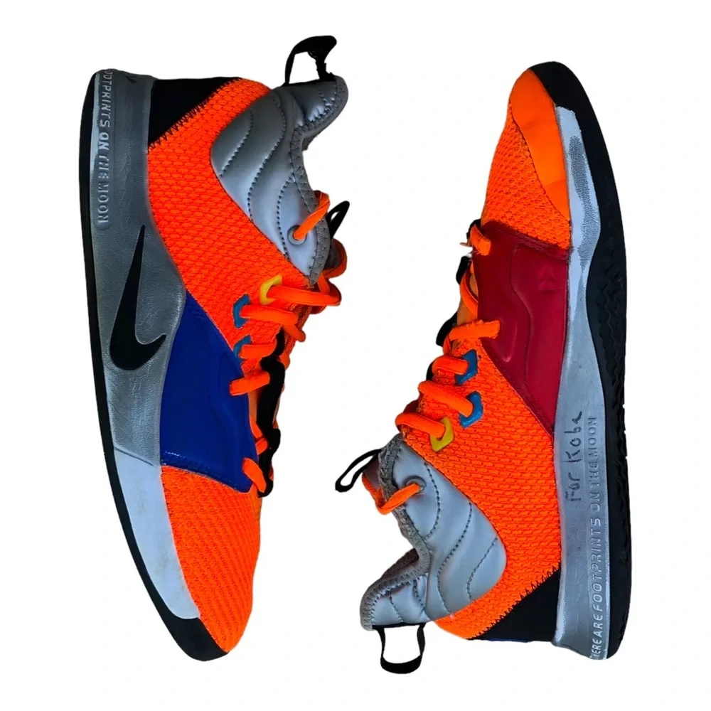 Nike PG Paul George 3 NASA GS Black Orange Basketball Shoes Sz‎ 6.5 Y CI8…